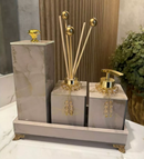 Conjunto Lavabo Mármore com Bandeja e Difusor