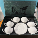 Conjunto de Xícaras em Porcelana Requinte 12pçc