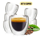 Jogo 6 Copos de Vidro Duplo 80ml: Design e Charme