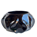 Cachepot Onda Preto em Cerâmica Alto Brilho