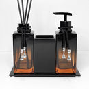 Lavabo Luxo Preto e Rosê com Detalhes em Vidro
