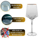 Taças de Cristal com Borda Dourada 600ml