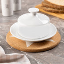 Manteigueira de Porcelana Branca com Tampa