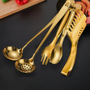 Jogo de Talheres Dourado Aço Inox 4 Peças Elegantes