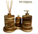 Conjunto Lavabo Madeira com Detalhes Dourados
