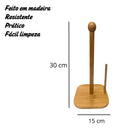 Porta Papel Toalha em Bambu com Design Natural