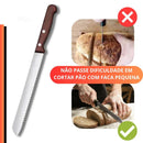Faca de pão inox profissional com corte serrilhado preciso. Sofisticação, durabilidade e design elegante para sua cozinha.