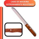 Faca de pão inox profissional com corte serrilhado preciso. Sofisticação, durabilidade e design elegante para sua cozinha.