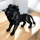 Escultura Leão Geométrico 3D Decorativa