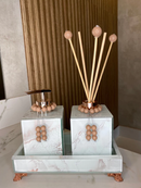 Conjunto Completo Lavabo Luxo com Efeito Mármore