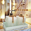 Kit Lavabo Luxo em Vidro Com Bandeja Ambar