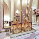 Kit Lavabo Luxo em Vidro Com Bandeja Ambar