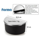 Saleiro Preto com Tampa em Inox Pop 1kg