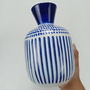 Vaso Decorativo em Cerâmica Azul Elegante