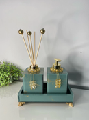 Conjunto Completo Lavabo Luxo com Efeito Mármore